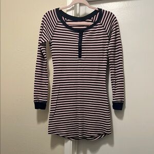 Striped Long Sleeve Henley Top